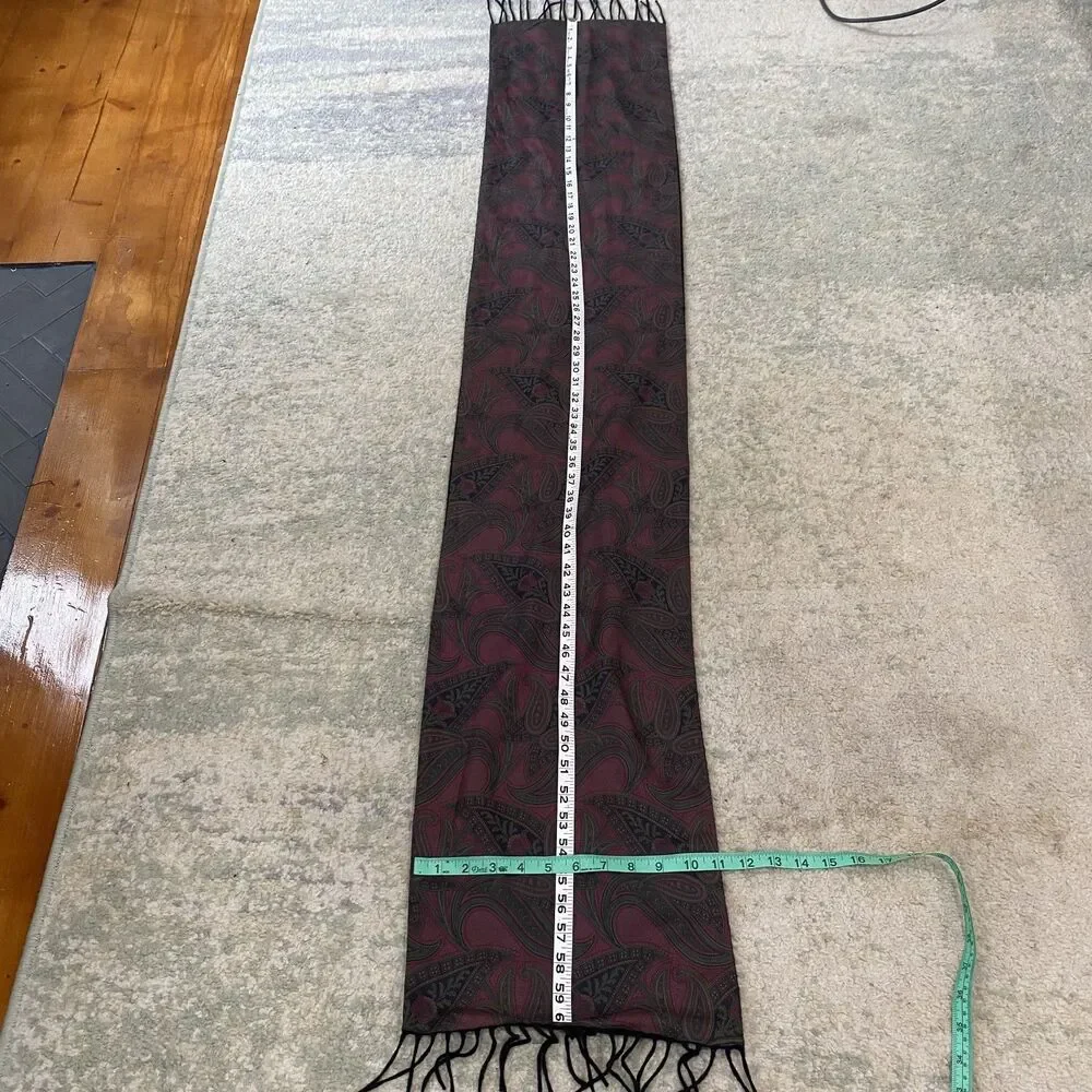 Read! Ermenegildo Zegna Silk Wool Long Paisley Fringed Scarf Classy Classic